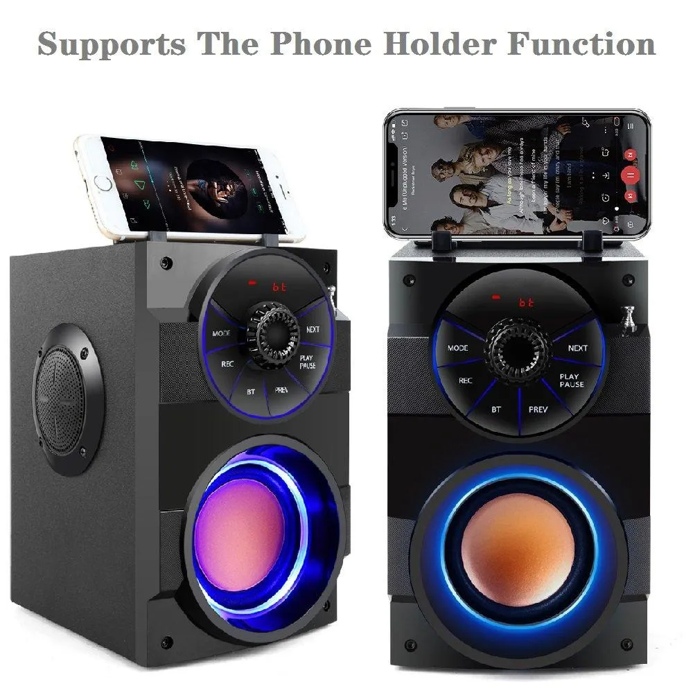 Bluetooth -luidspreker Portable draadloze stereo subwoofer bas bass big speakers kolom ondersteuning FM radio tf aux USB afstandsbediening S37