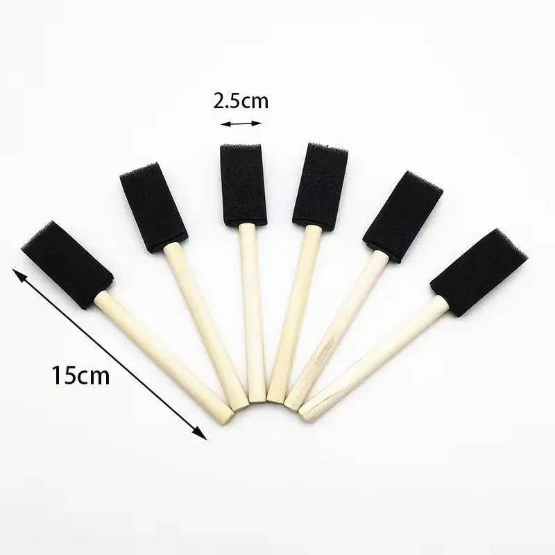 Wholesale Wooden Handle Foam Sponge Painting Applicator Brush For