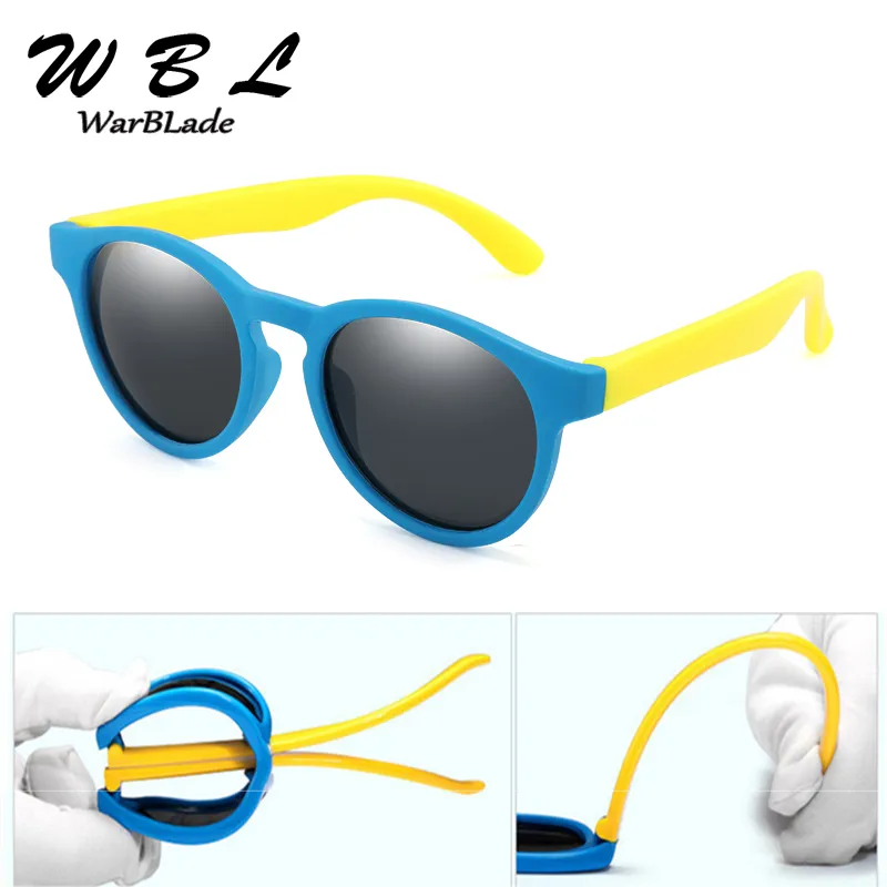 Colorful Flexible Kids Sunglasses Polarized Boys Girls Round Sun Glasses Child Baby Eyewear Silicone Eyeglasses UV400 WarBLade