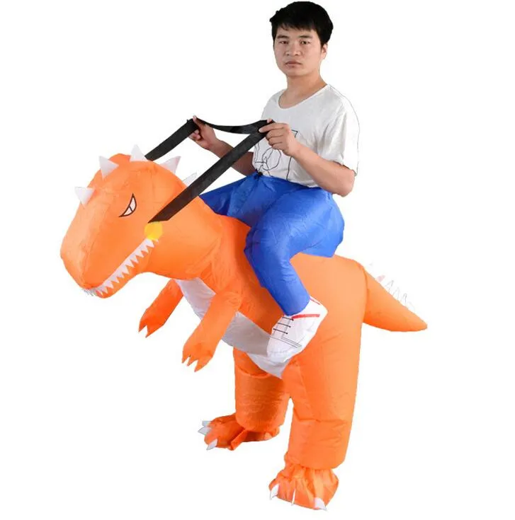 Hot popular funny Riding Dinosaur Costume Adult Inflatable clothes Halloween Christmas Party Carnival polyester Mascot costumes Suit