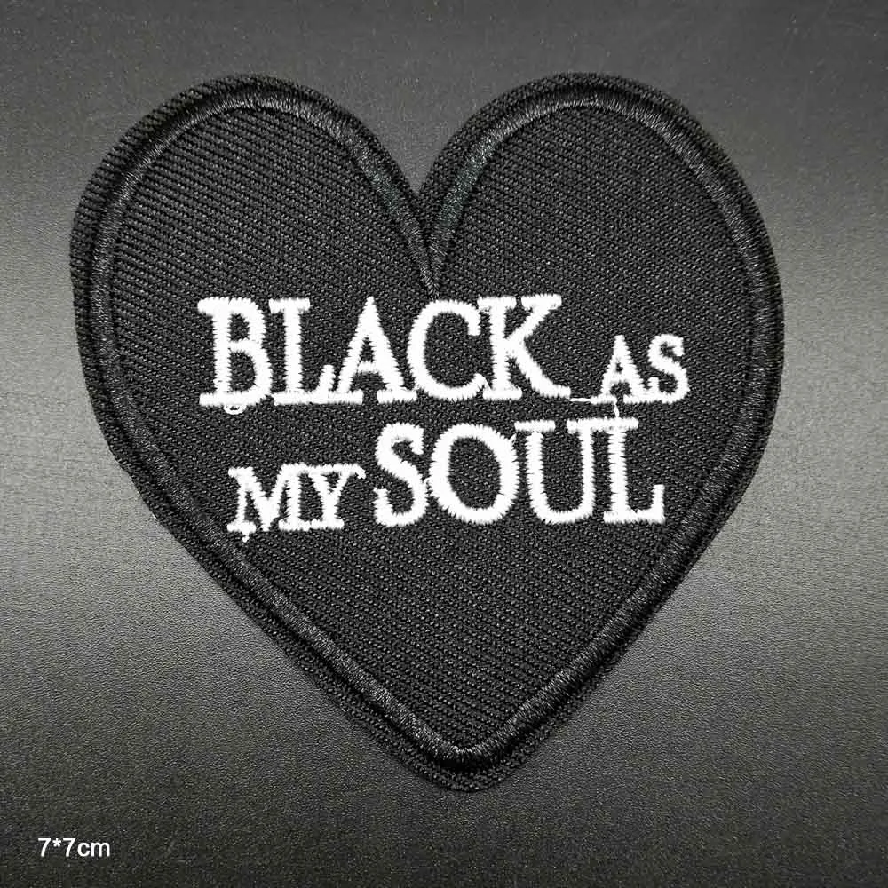 Words Letters Soul Heart Shape Iron On Embroidered Clothes Patches For Clothing Stickers Garment Wholesale