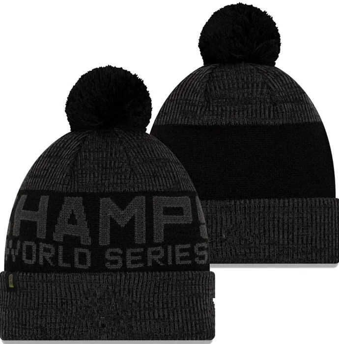 New Baseball Beanies 2019-2020 Champions W Sport Knit Hat Pom Pom Hats Hot Gray Color Knits Mix Match Order All Caps