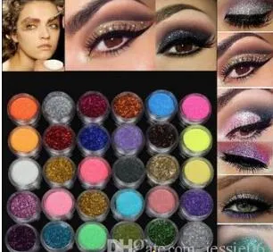 Bal na imprezę kosmetyki Pro cień do powiek makijaż kosmetyczny Shimmer Powder Pigment mineralny brokat Spangle cień do powiek 60 kolorów drop shipping 60 sztuk