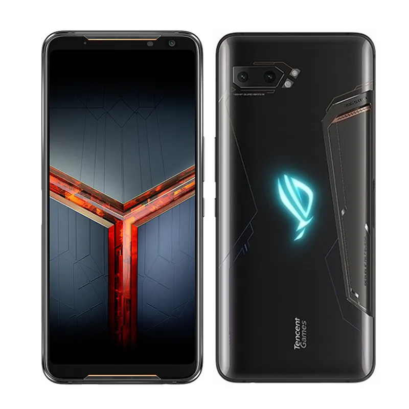 Original ASUS ROG 2 4G LTE Cell Phone Game 12GB RAM 512GB ROM Snapdragon 855 Plus Octa Core Android 6.59 "Tela 48MP AI NFC 6000mAh Fingerprint Id Face Smart Mobile Phone