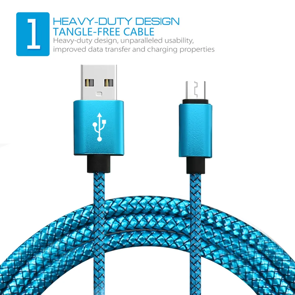 High Speed Braided USB Braided Usb Cable Type C Cord 1M/2M Or 3M Lengths  Durable For Android And IOS Cellphones Includes OPP Bag From Superfast,  $0.67