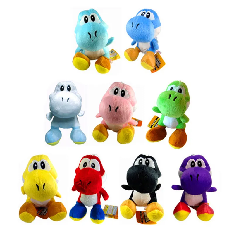 Maro Bros New 6 yoshi Plush Toys yoshi Dinosaur Stuffed Animals Doll Pendants Figure Toys 10 colors