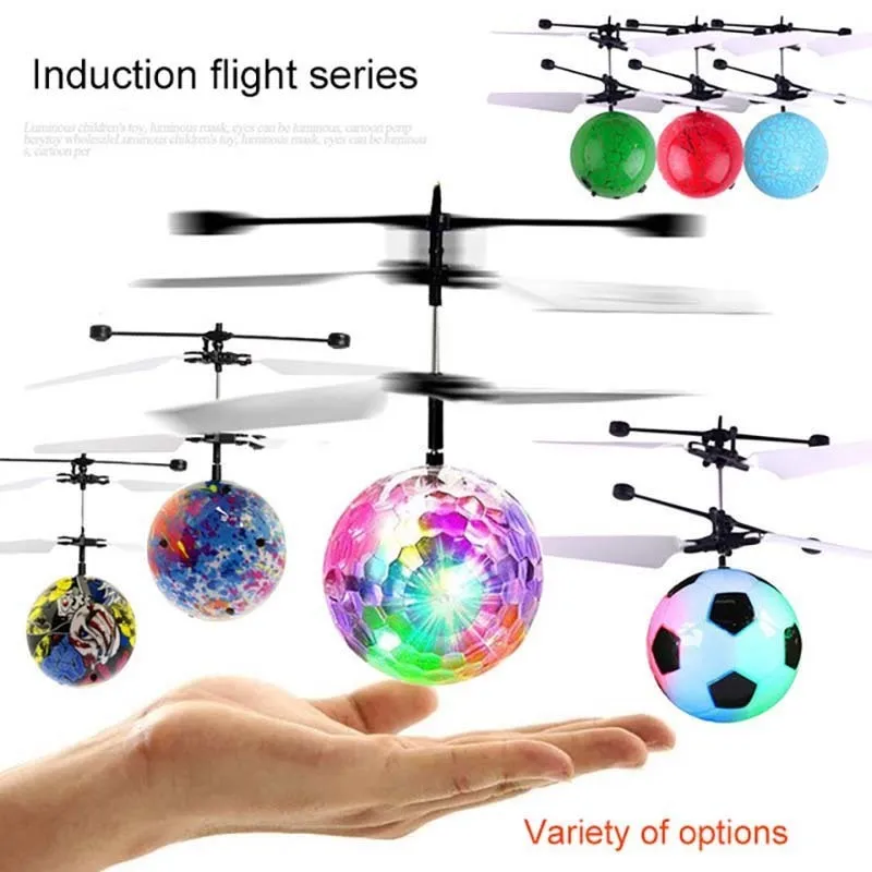 Boule volante pour enfants, jouets lumineux, nouveau Mini avion en lévitation, capteur intelligent, cadeau lumineux pour enfants, commande 6 pièces, vente en gros