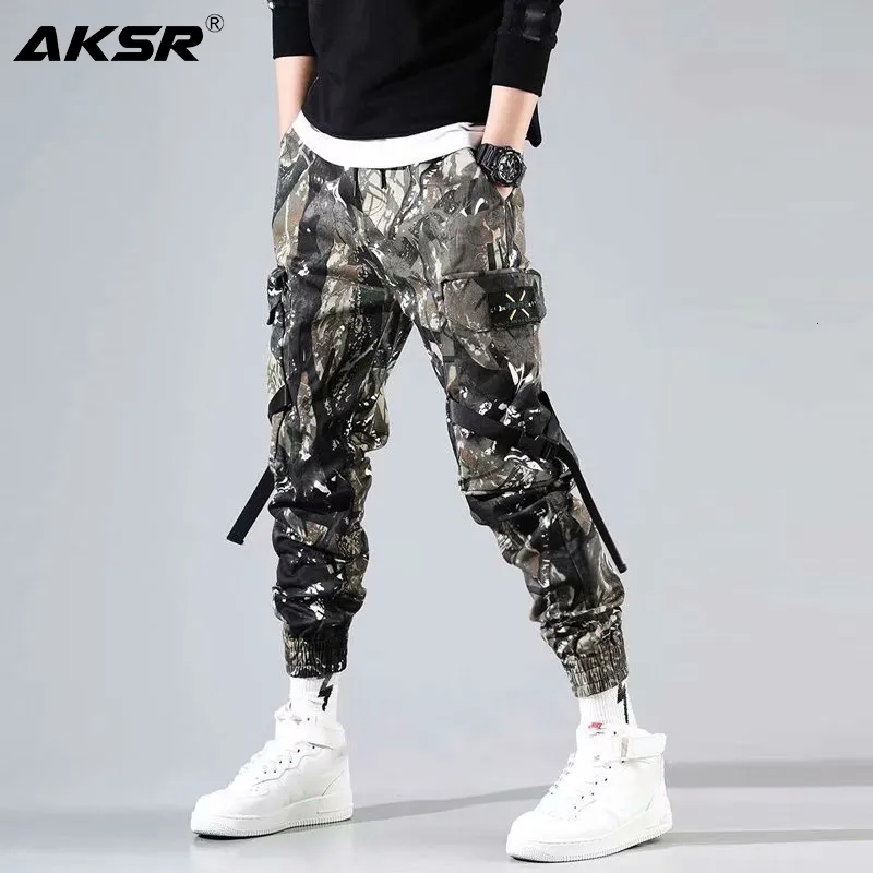 AKSR 2019 Men's Streetwear Pants Hip Hop Sweatpants Joggers Trousers Tactical Mens Pants Cargo Harem Pants Men pantalones hombre SH190915