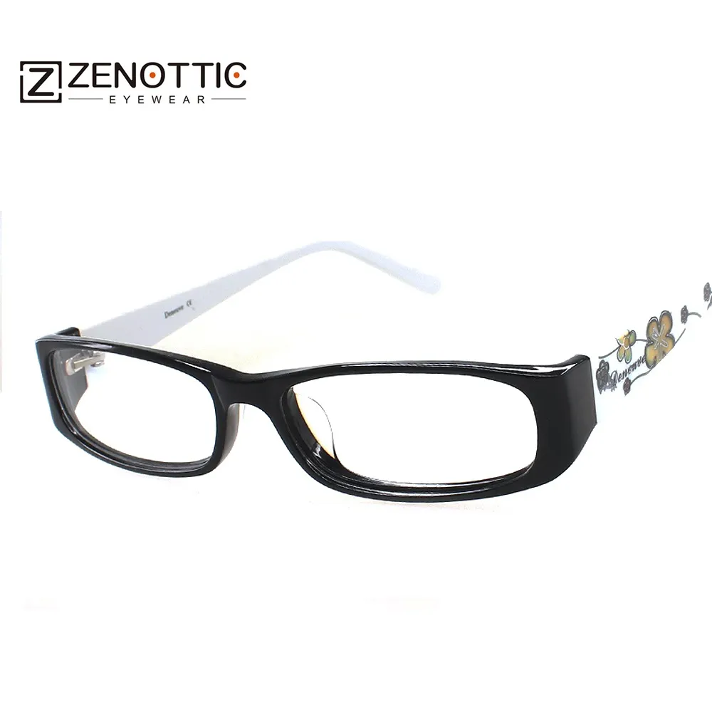 Wholesale ZENOTTIC 2019 New Fashion Design Eyeglasses Frame Women Lady Acetate Optes Frames Prescription Lense Can Be Customized