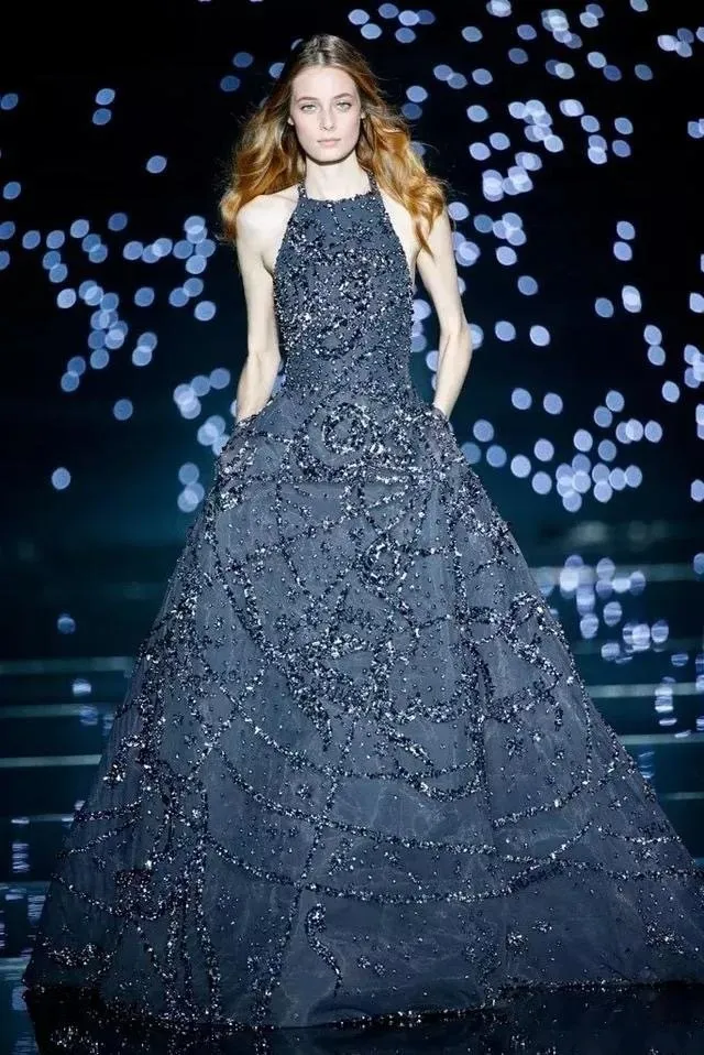 elie saab navy blue dress elie saab fall 2011