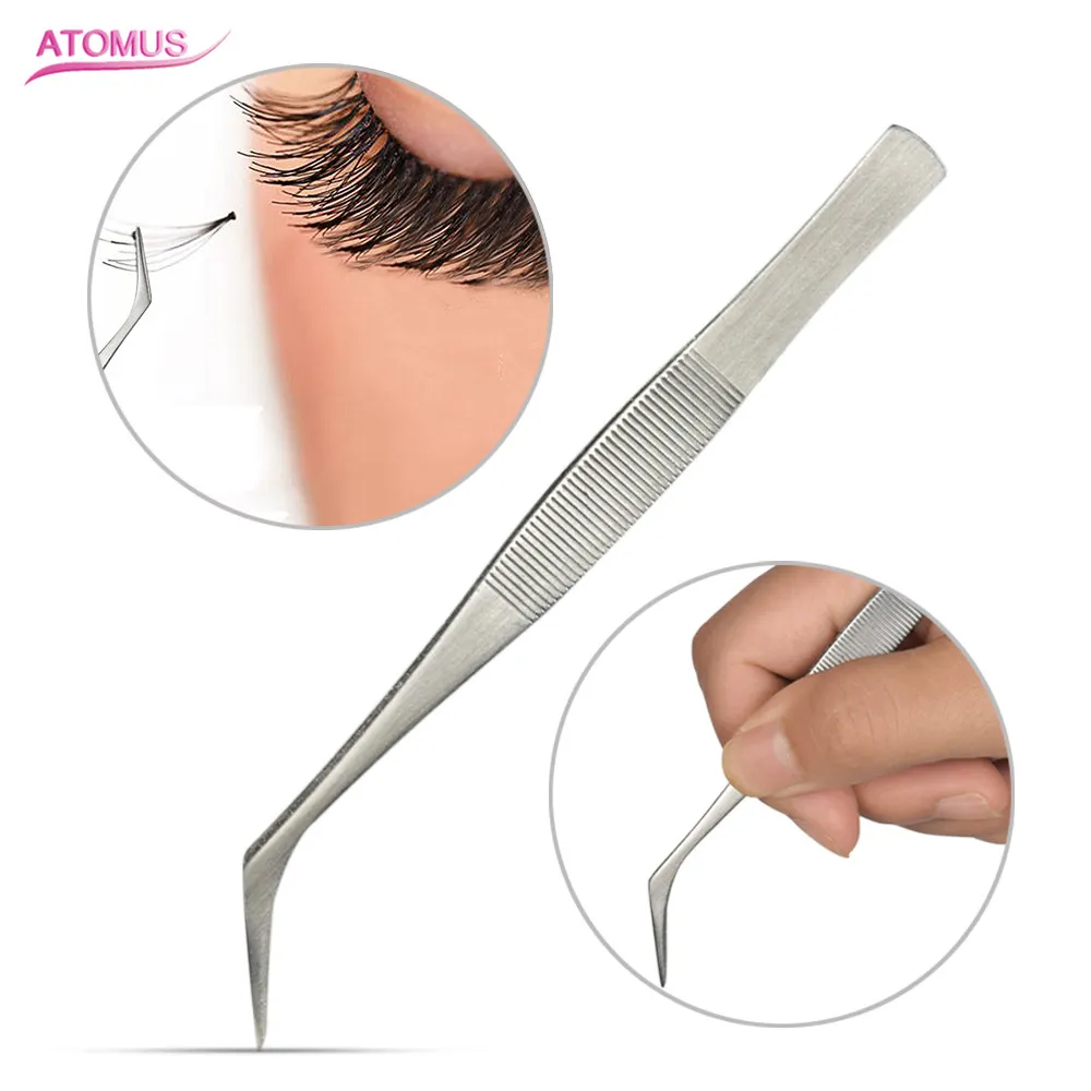 Curved Tweezers Eyelash Extension Supply Grafting Lashes Tweezers Beauty Tool