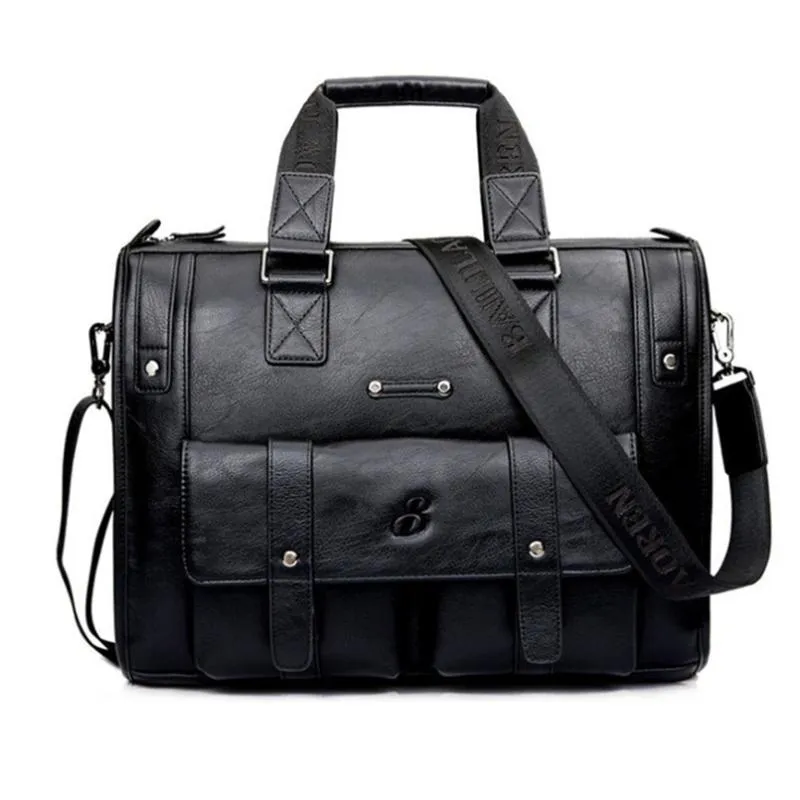 Hot sale!New Leather Men Bag Briefcase Handbag Men Shoulder Bag Laptop for 14" Casual Fashion Business