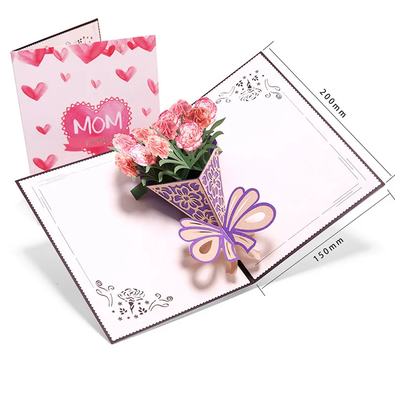 Tarjeta del día de la madre, regalo para abuelas, tarjetas de felicitación, regalo  para mamá, abuela, tarjeta emergente 3D para el día de la madre con sobre,  idea de regalo para mamá