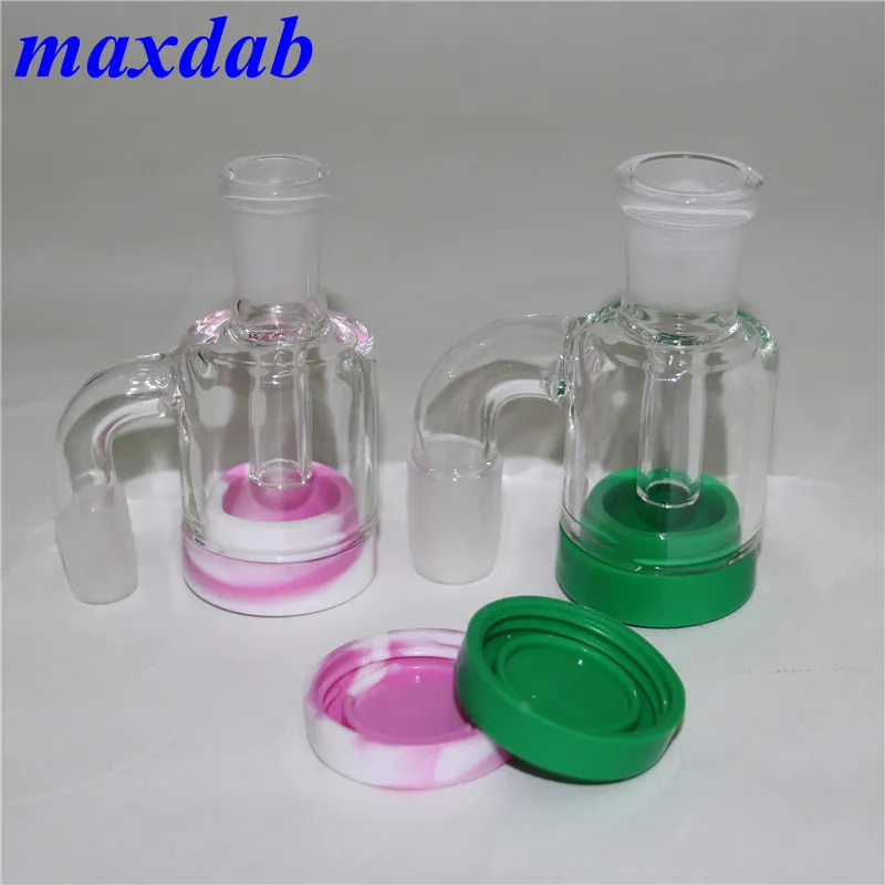 Narguilé Ash Catcher Conduites d'eau Verre Catchers avec 7 ML Silicone Container quartz banger Reclaimer Épais Ashcatcher Bongs