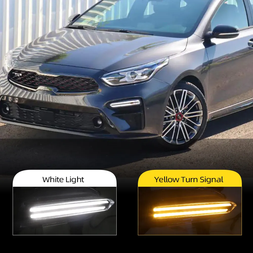 2 pezzi per kia k3 cerato 2018 2019 2020 LED LED Uccamento diurno Rel￨ del segnale di svolta Flowing Relay 12V Auto DRL FOG LAMP