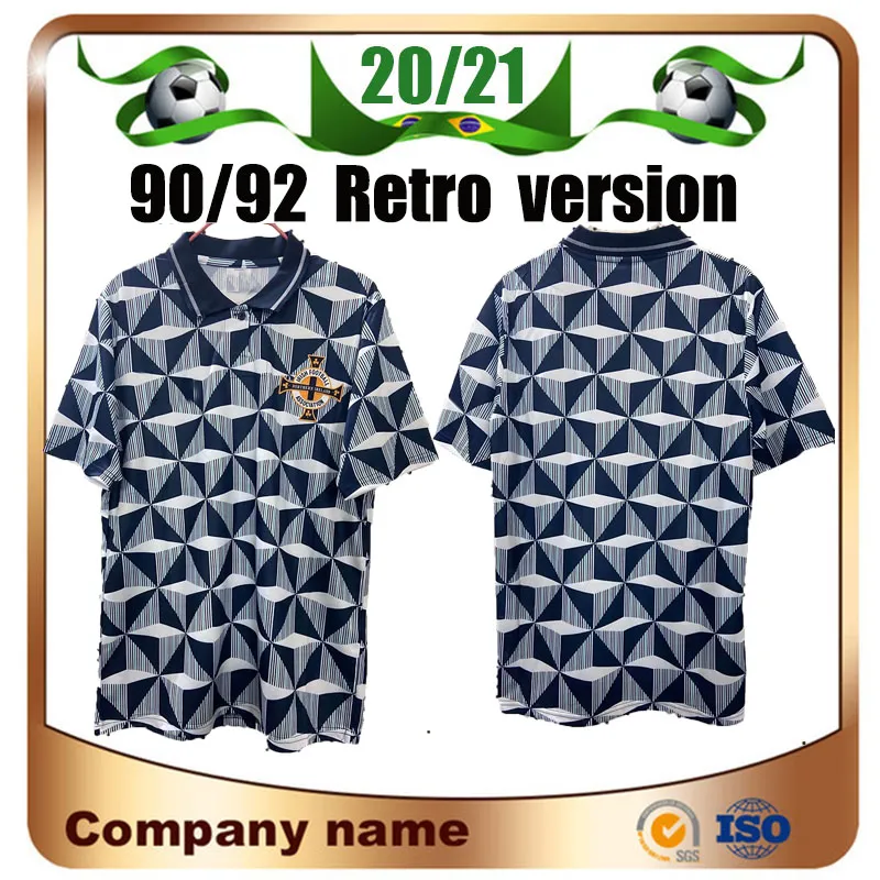 90/93 Retro versie Noord-Iers voetbalelftal Voetbal Jersey 1990/1993 Ierland weg Korte mouw voetbalshirt uniform