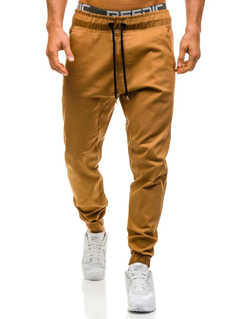 Moda-Mężczyźni Joggers 2019 Nowe Spodnie Casual Mężczyźni Marka Odzież wysokiej jakości Wiosna Długie Khaki Spodnie Elastyczne Spodnie Męskie Męskie Joggers 3XL