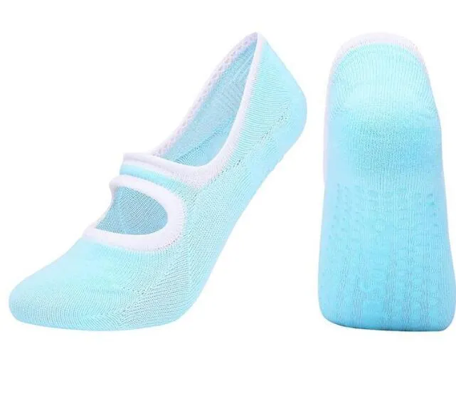 Frauen Yoga Grip Socken Barre Pilates Ballett-Tanz-Socken-nicht Beleg-Kompakt Cotton Ankle Sport Socken Größe 5-10 12pair