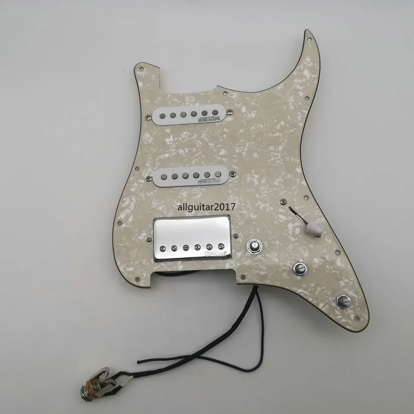 Porcellana Made Ssh Alnico Single Bobina Vintage Pearl Bianco Chitarra Pickup per chitarra PickGuard Cablaggio