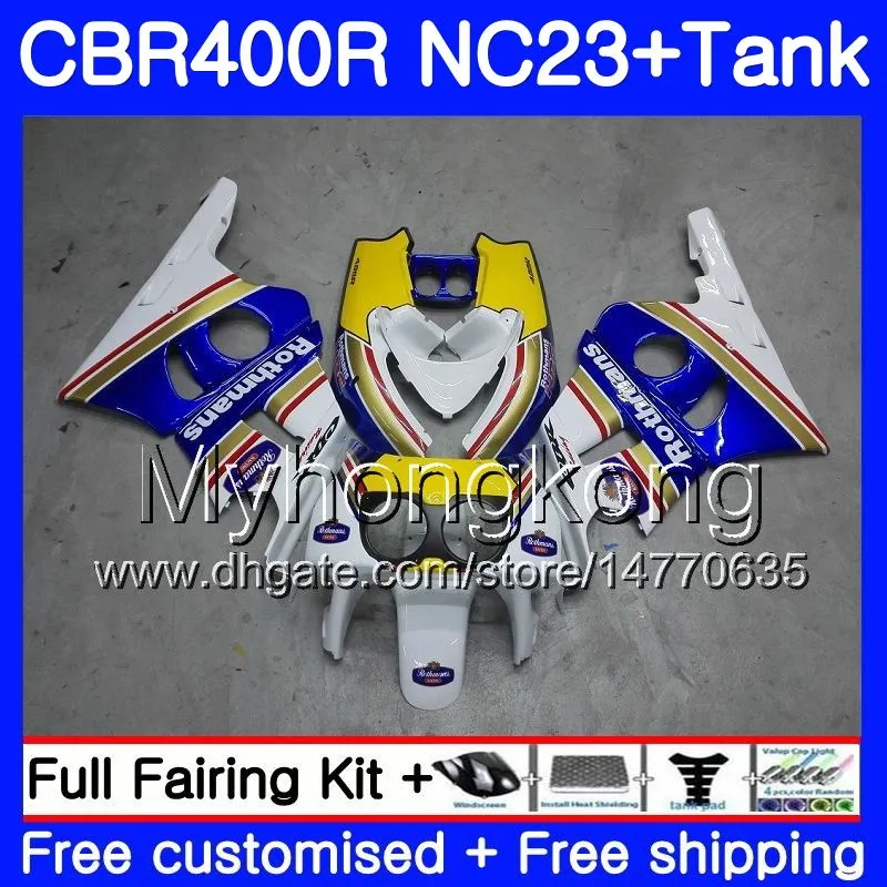 + Tank for HONDA CBR400 RR NC23 CBR400RR 88 89 90 91 92 93 266HM.9 NC29 CBR 400 RR 400RR Rothmans Blue 1988 1989 1990 1991 1992 1993 Fairing