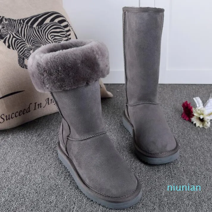 Vente chaude - Bottes hautes classiques pour femmes Bottes pour femmes Bottes d'hiver de neige Bottes en cuir Drop Shipping