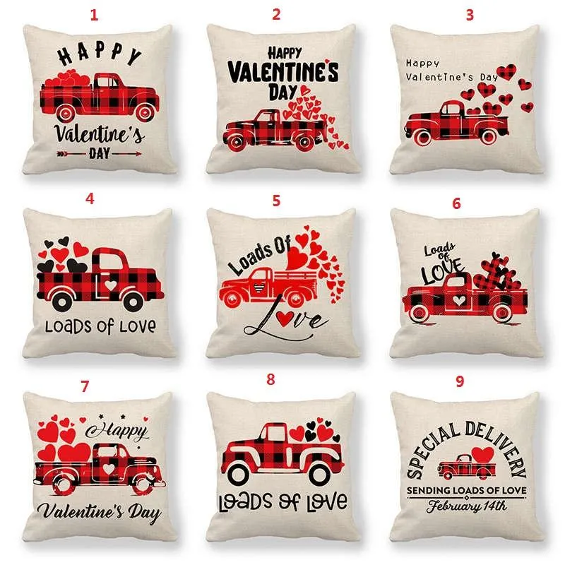 Ménage Décoratif Coussins Cas Lettre D'amour Taie D'oreiller Respirant Carré Housse De Coussin Pour La Saint Valentin 72 styles