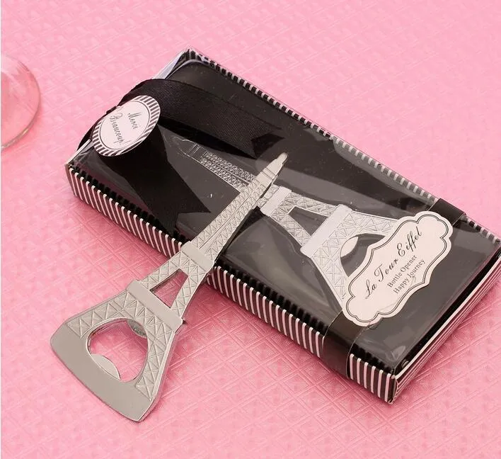 The Eiffel Tower bottle opener wedding favors with gift box packaging Creative novelty home party items 10pcs free ship