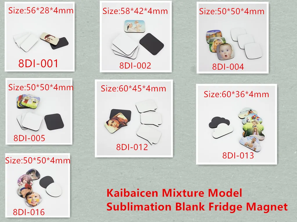 سعر المصنع التسامي فارغة مغناطيس الثلاجة 7 أشكال مغناطيس الثلاجة للأطفال هدية المنزل الديكور