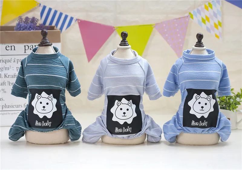F53b puppy summer clothes dog summer jumpsuit for small medium dogs pet cotton Rompers puppy summer clothes S-2XL