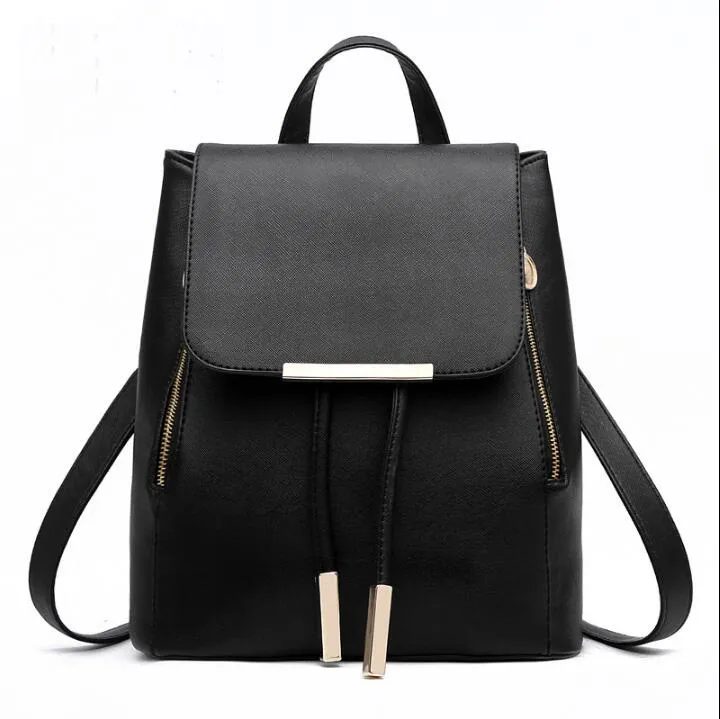 Fashion Women Backpack Hig Quality PU Leather Mochila Escolar School Bags For Teenagers Girls Top-handle Backpacks