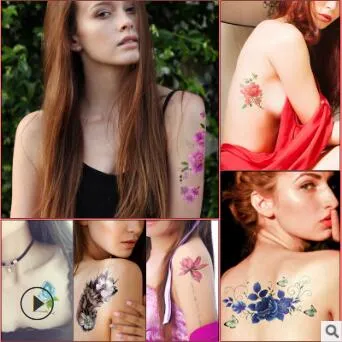 Flores Tatuajes Pegatinas de boda Foto Mix Estilos Cubierta Cicatriz a prueba de agua Tatuajes temporales Tatuajes Arte corporal Salud Belleza HA217