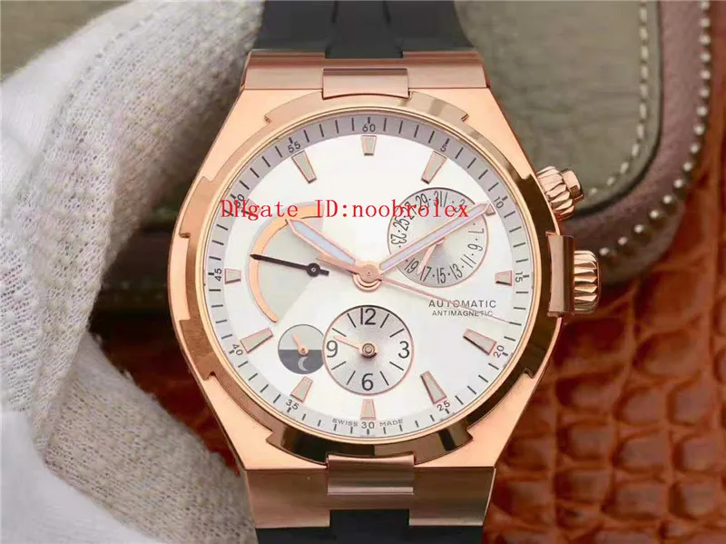 TW OVERSEAS Orologio multifunzione svizzero 1222 Meccanico automatico GMT Data Fasi lunari Display riserva di carica Vetro zaffiro Cassa in oro rosa