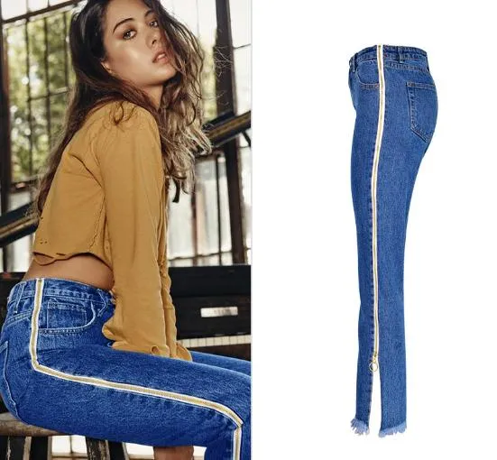 Buy Jeans Women Side Zipper online | Lazada.com.ph
