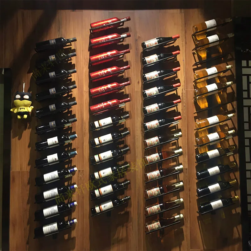 Factory Promotion Hihg kwaliteit ijzeren muur gemonteerde wijnhouder Europese stijl wijnrek fles display stand rack organizer