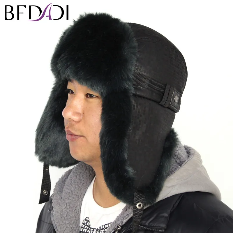 BFDADI冬の暖かい防止トラッパー帽子2019新しい男性の爆撃機の帽子ファッションスポーツ屋外の耳の炎の帽子の男性Y200110