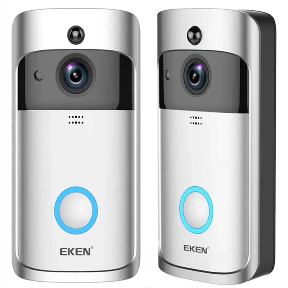eken v5 스마트 와이파이 비디오 초인종 카메라 비주얼 인터폰 차임 야간 투시경 IP 도어 벨 무선 홈 보안 카메라