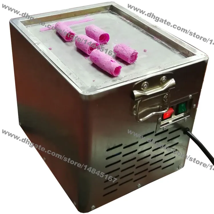 Gratis frakt Small Home Use 110V 220V Electric Thai Fry Pan Ice Cream Rolled Fried Ice Cream Yogurt Roll Machine Maker