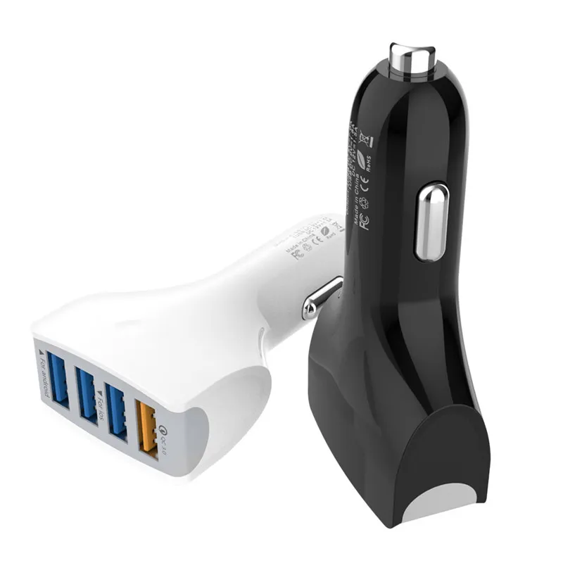 4 Ports USB Qualcomm QC3.0 Quick Charge Fast Charging 7A 32V Car Chargers for iPhone Samsung Huawei Xiaomi Tablet Universal Car Charger