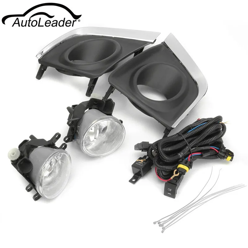 Freeshipping Paar klare Linse Auto Driving Nebelscheinwerfer + H16-Lampen + Schalter Nebelscheinwerfer-Set für Toyota Corolla 2014–2015