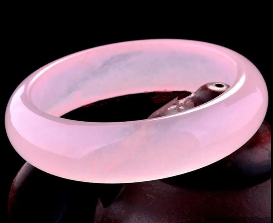 Naturale 56-62mmJade grado A Pink Ice colore del braccialetto nuova rosa di colore del braccialetto della giada della Birmania Jade braccialetto per la donna regalo Drop Shipping