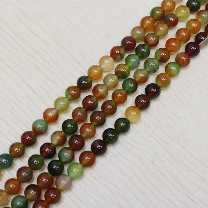 Großhandel Charms Runde Form Achat Perlen 8mm Naturstein Schöne Perlen für Schmuckherstellung Armbänder Halskette Anhänger Kostenloser Versand