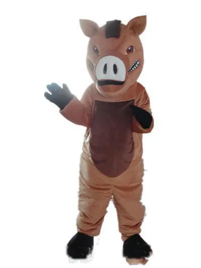 2018 High quality hot Good vision and good Ventilation a brown boar mascot costume with big nose for adult to wear