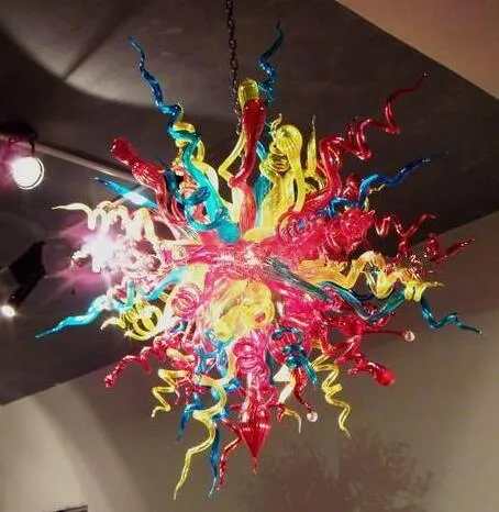 Lustres de vidro soprado de bola colorida Lâmpadas pendentes de LED Iluminação interna Lâmpada suspensa Design Luzes de arte Marca Girban