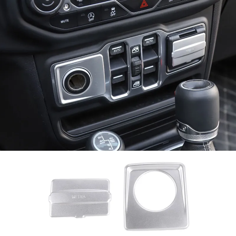 Zigarette Leichter USB Buchse Trim Silber Für Jeep Wrangler JL