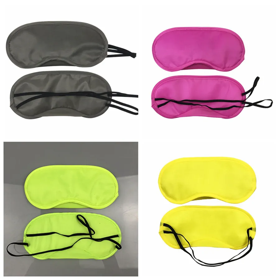 Black Eye Masker Polyester Spons Zachte 4 Lagen Schaduw Dutje Cover Blinddoek Blackout Sleep Eyeshade Masker voor Sleeping Travel RRA2487