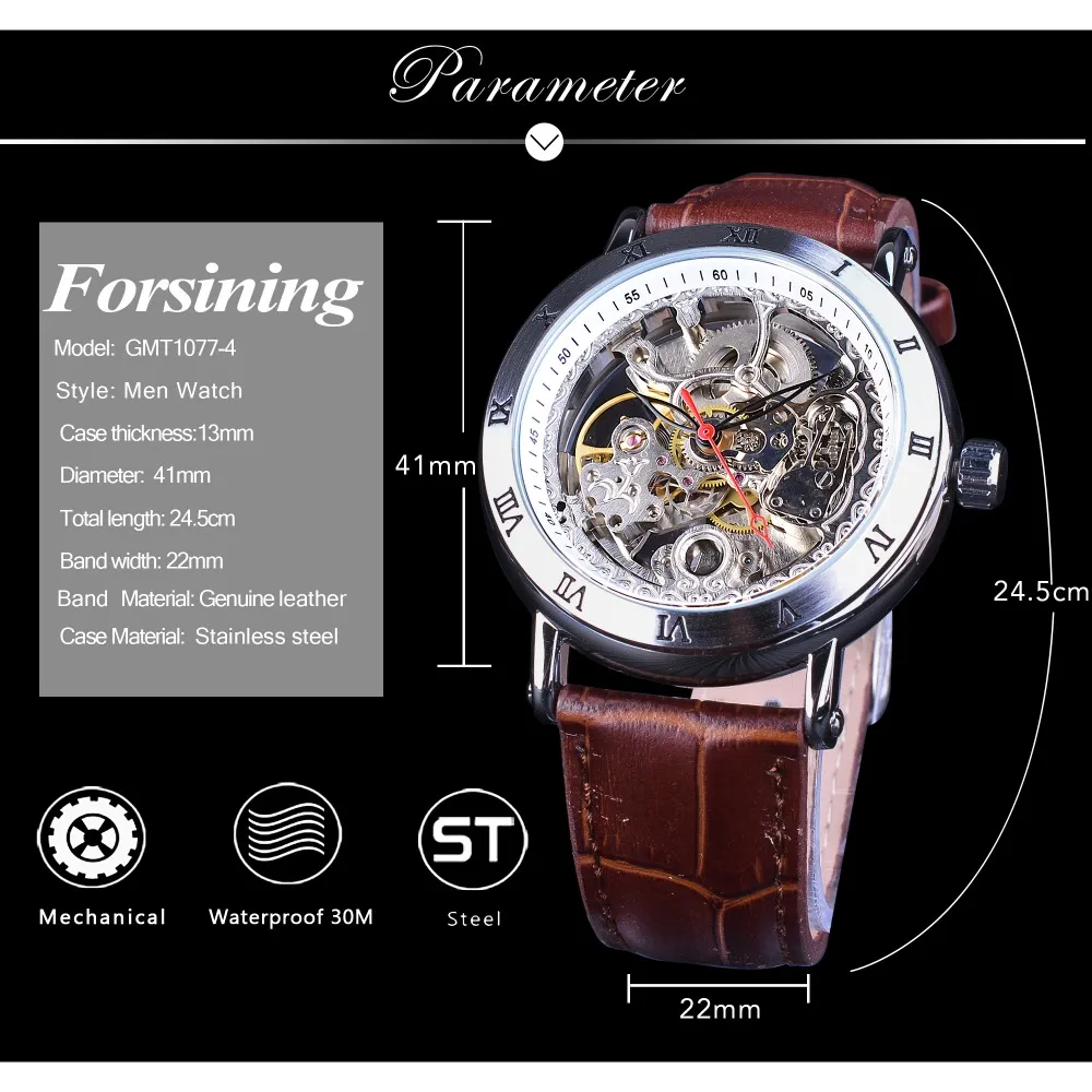 Montre Squelette Automatique LIGE DREAM - Cadran Bleu, Boîtier 46 Mm, Cuir - Design Original Traversant