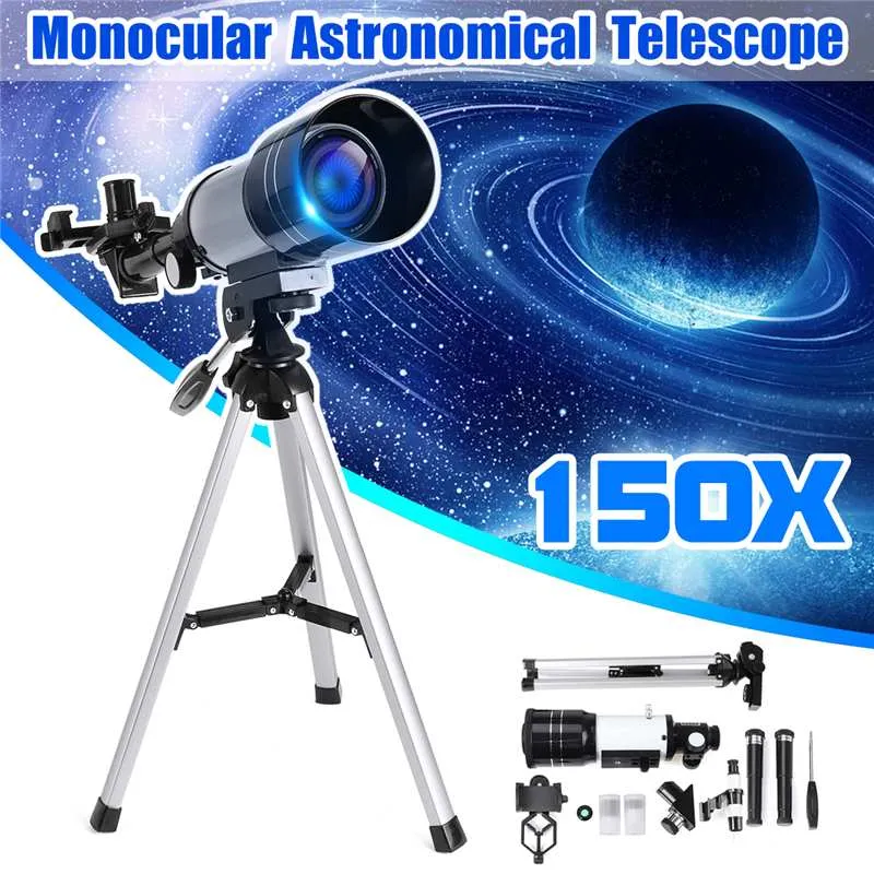 vendita calda Telescopio astronomico di rifrazione Visionking con treppiede portatile Sky Telescopio monoculare Adattatore per telefono di osservazione dello spazio