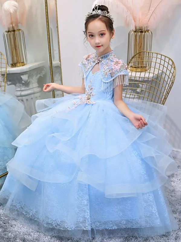 Kids latest cape style dresses | Kids fashion dress, Gowns for girls, Kids  gown