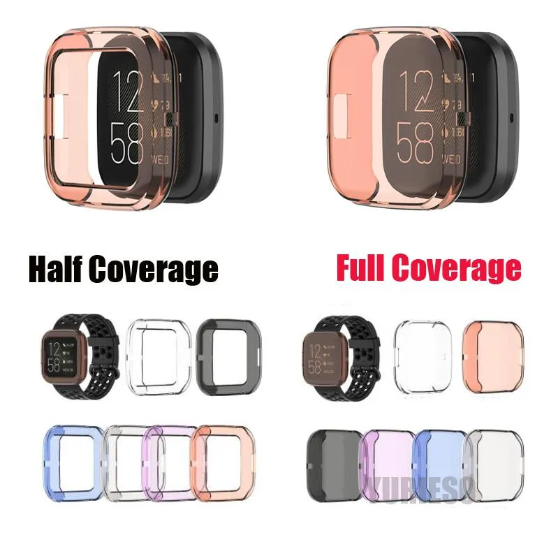 TPU Silikon Väska för Fitbit Versa 2 Smart Watch Protective Cover Versa2 Fullskärm Skal Väska Utbytbara tillbehör