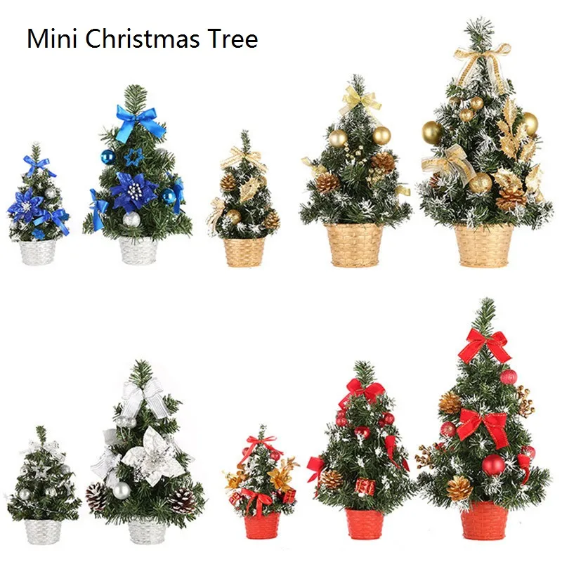 Mini Choinka Xmas Małe sosny Nowy Rok Biurowy Biuro Biurko Ozdoby Sztuczne Choinki